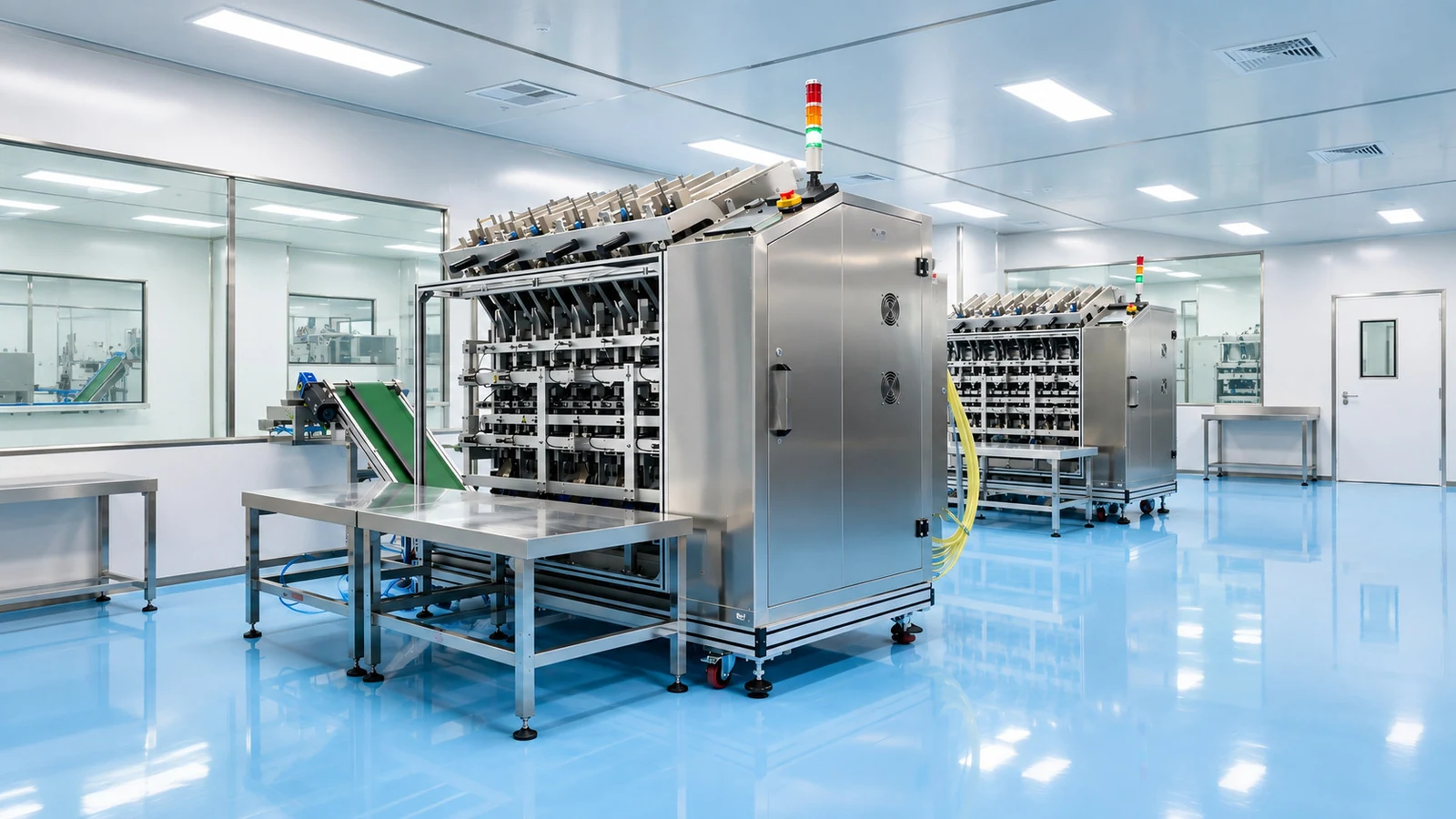 A controlled mask-production equipment area