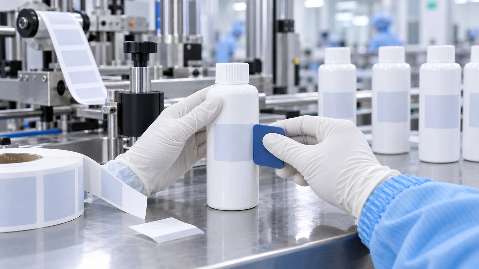 Label position consistency being checked on cosmetic containers