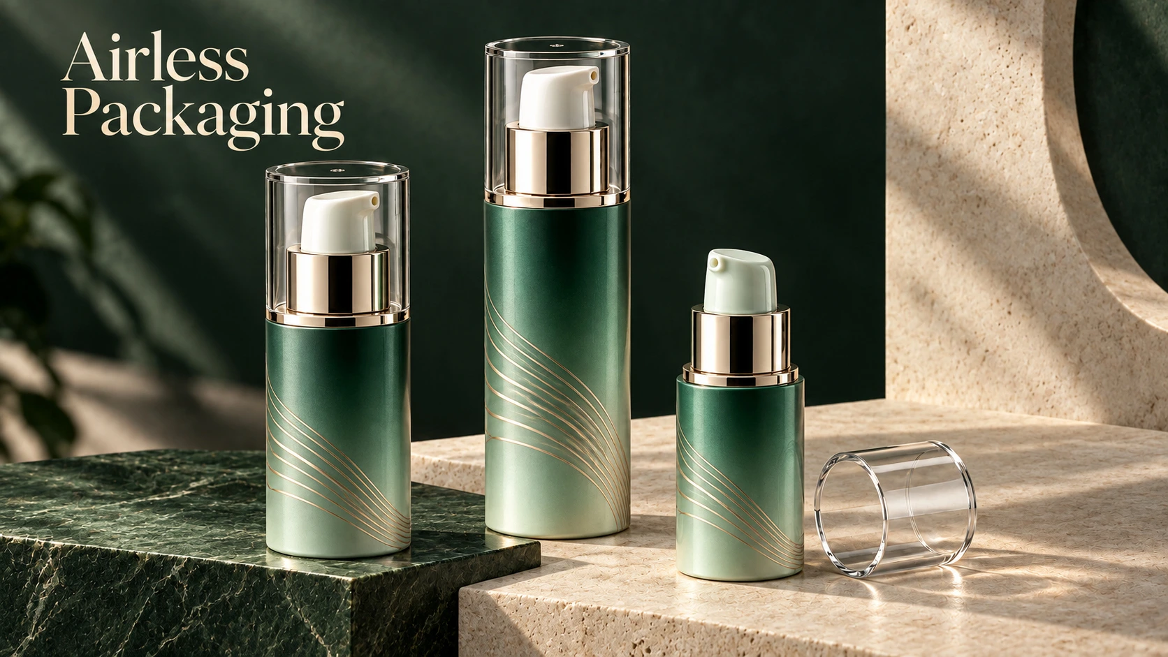 Airless pump packaging direction reference; not a confirmed Yuanze product or stock packaging item