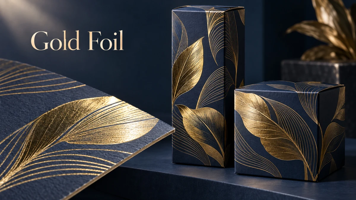 Hot foil decoration reference on cosmetic cartons